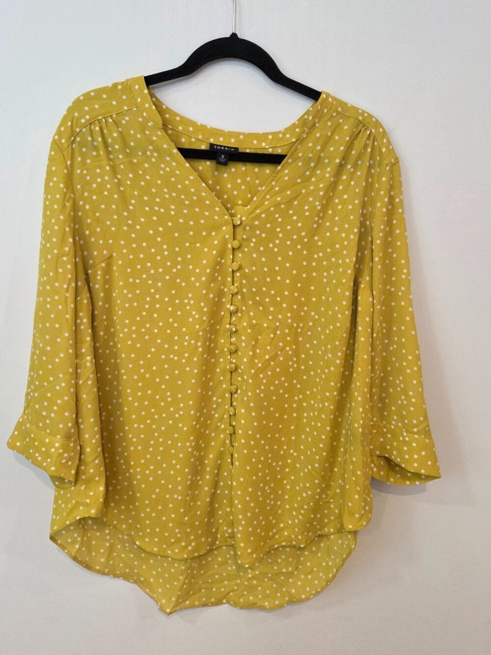 Torrid Yellow Polka Dot Top Size 0